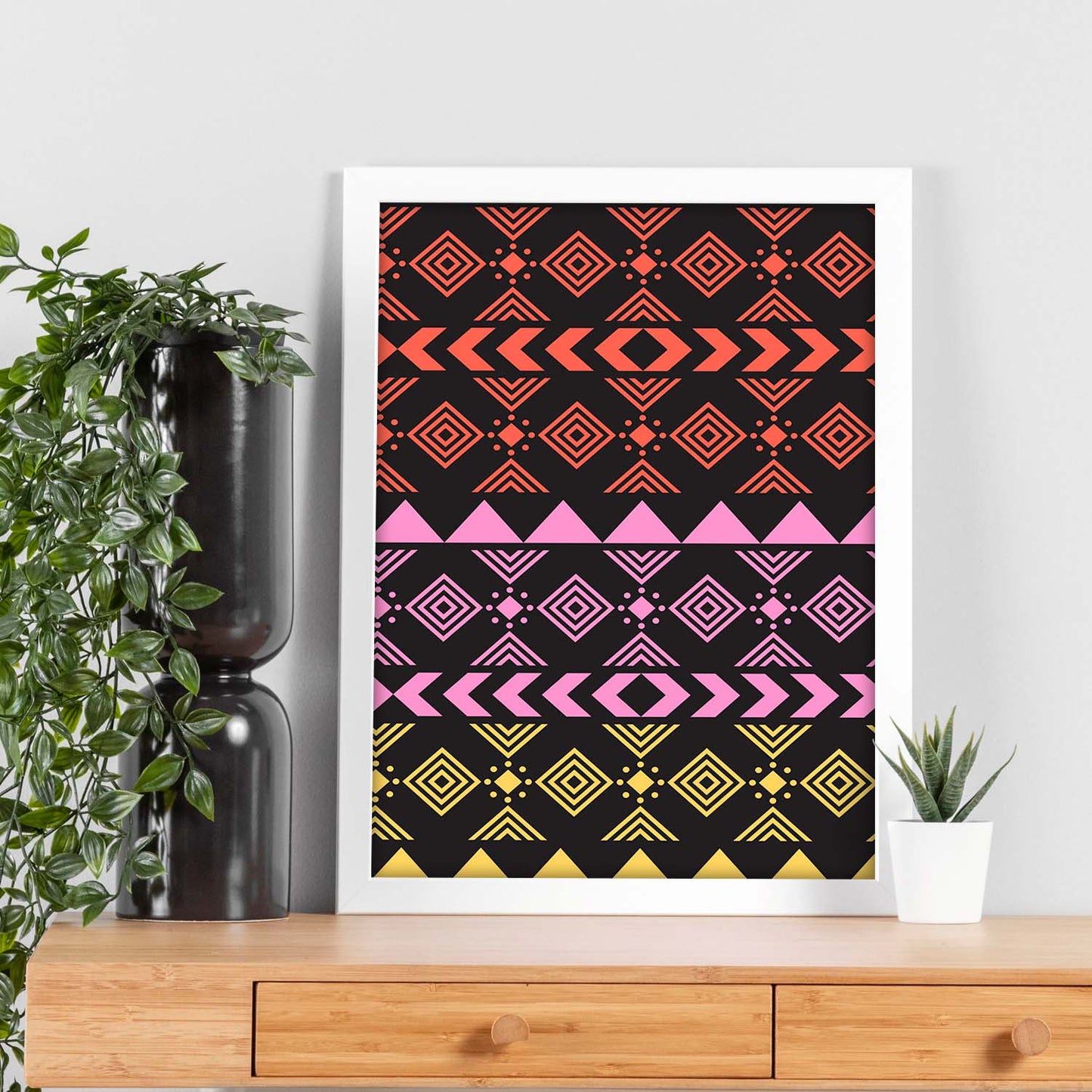 Poster con diseño estampado. Lámina Boho tribal lila, imágenes con patrones estampados.-Artwork-Nacnic-Nacnic Estudio SL