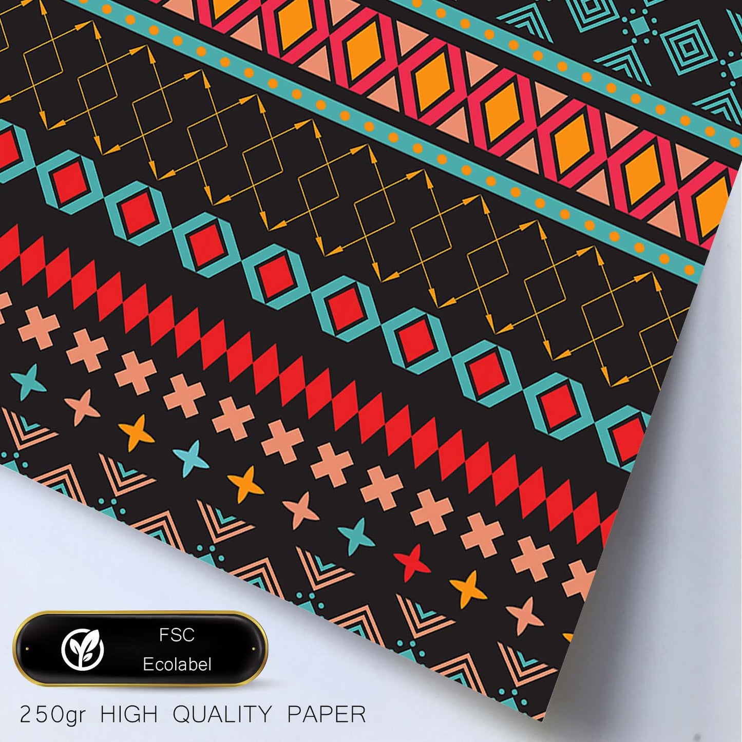 Poster con diseño estampado. Lámina Boho tribal tierras, imágenes con patrones estampados.-Artwork-Nacnic-Nacnic Estudio SL