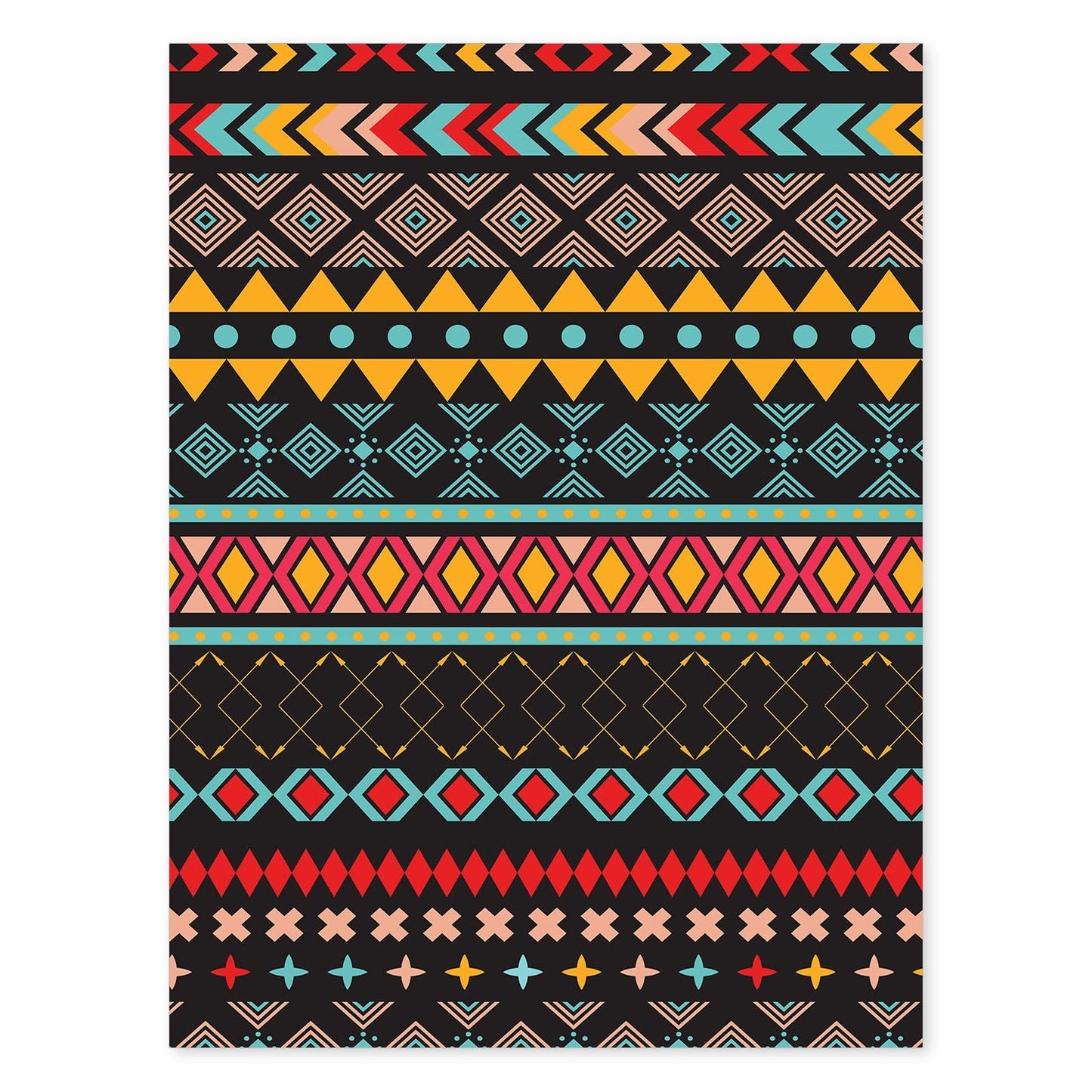 Poster con diseño estampado. Lámina Boho tribal tierras, imágenes con patrones estampados.-Artwork-Nacnic-A4-Sin marco-Nacnic Estudio SL