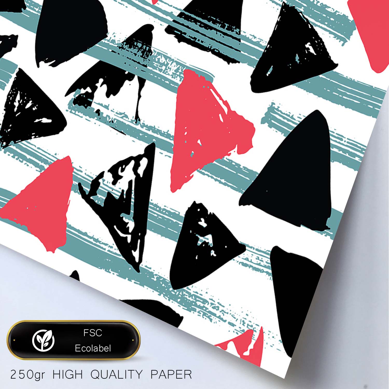 Poster con diseño estampado. Lámina Estampado negro rosa, imágenes con patrones estampados.-Artwork-Nacnic-Nacnic Estudio SL