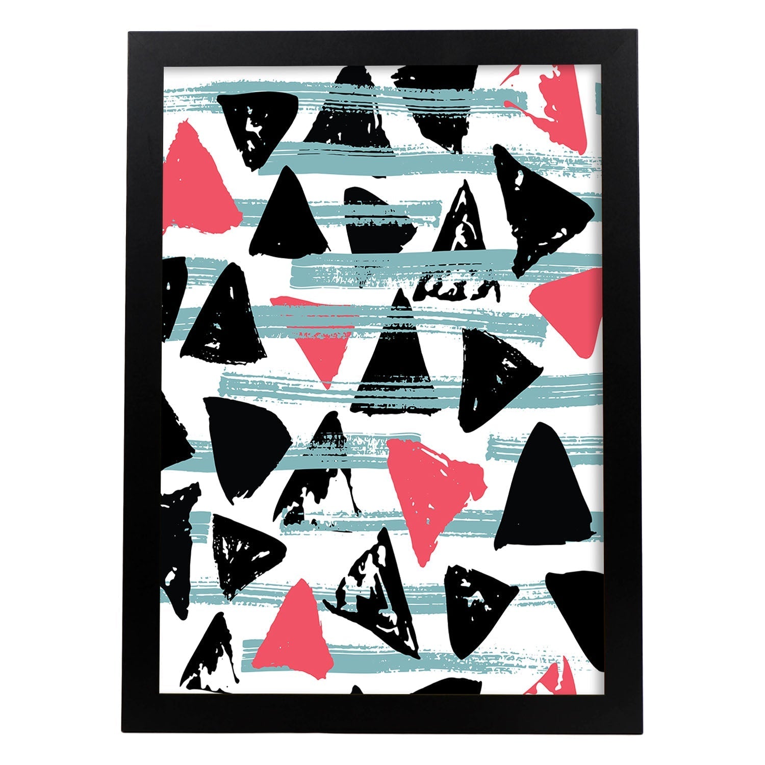 Poster con diseño estampado. Lámina Estampado negro rosa, imágenes con patrones estampados.-Artwork-Nacnic-A3-Marco Negro-Nacnic Estudio SL