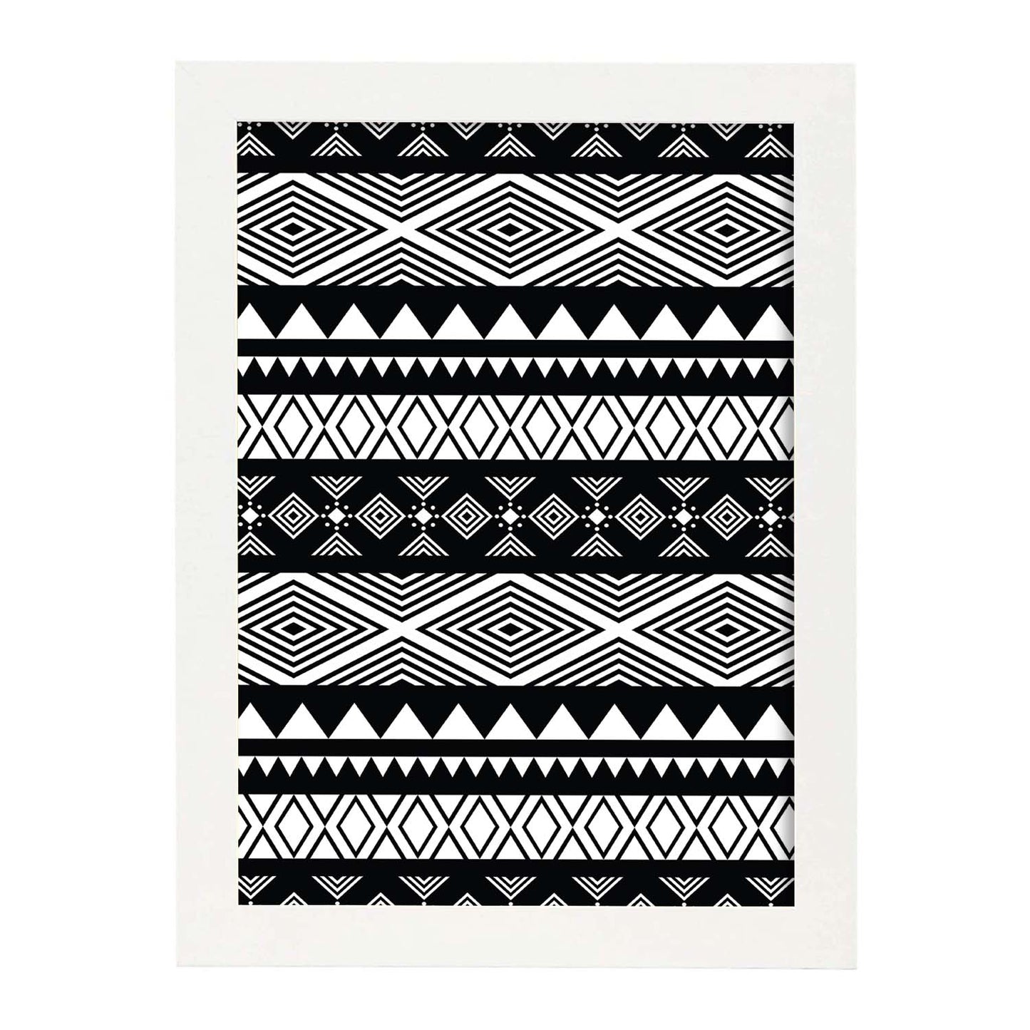 Poster con diseño estampado. Lámina Tribal 2, imágenes con patrones estampados.-Artwork-Nacnic-A3-Marco Blanco-Nacnic Estudio SL