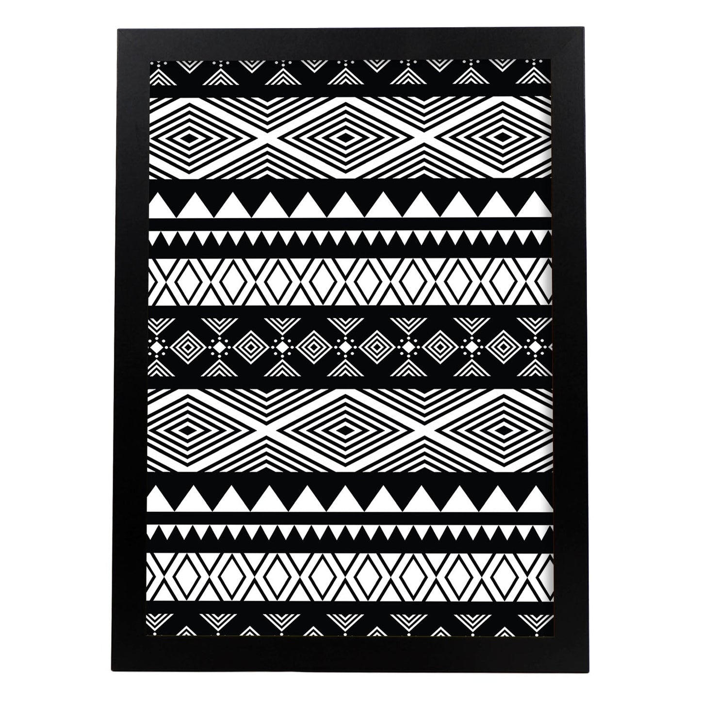 Poster con diseño estampado. Lámina Tribal 2, imágenes con patrones estampados.-Artwork-Nacnic-A3-Marco Negro-Nacnic Estudio SL