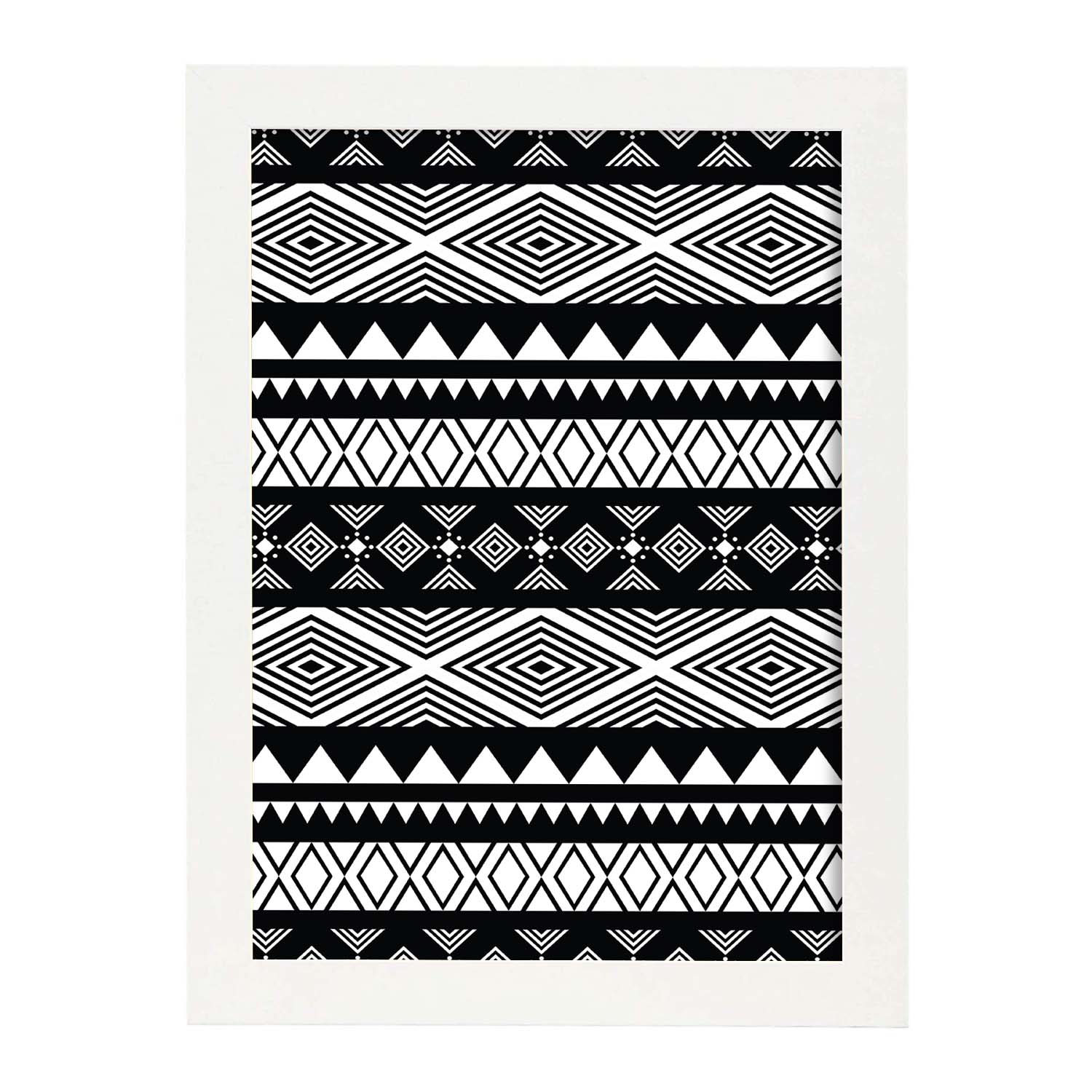 Poster con diseño estampado. Lámina Tribal 2, imágenes con patrones estampados.-Artwork-Nacnic-A4-Marco Blanco-Nacnic Estudio SL