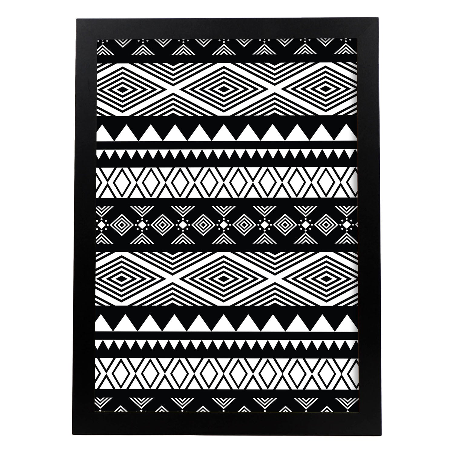 Poster con diseño estampado. Lámina Tribal 2, imágenes con patrones estampados.-Artwork-Nacnic-A4-Marco Negro-Nacnic Estudio SL