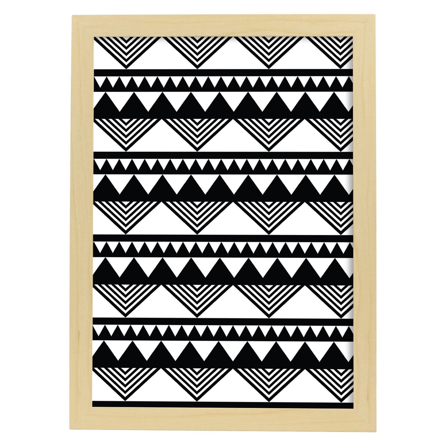 Poster con diseño estampado. Lámina Tribal 3, imágenes con patrones estampados.-Artwork-Nacnic-A4-Marco Madera clara-Nacnic Estudio SL