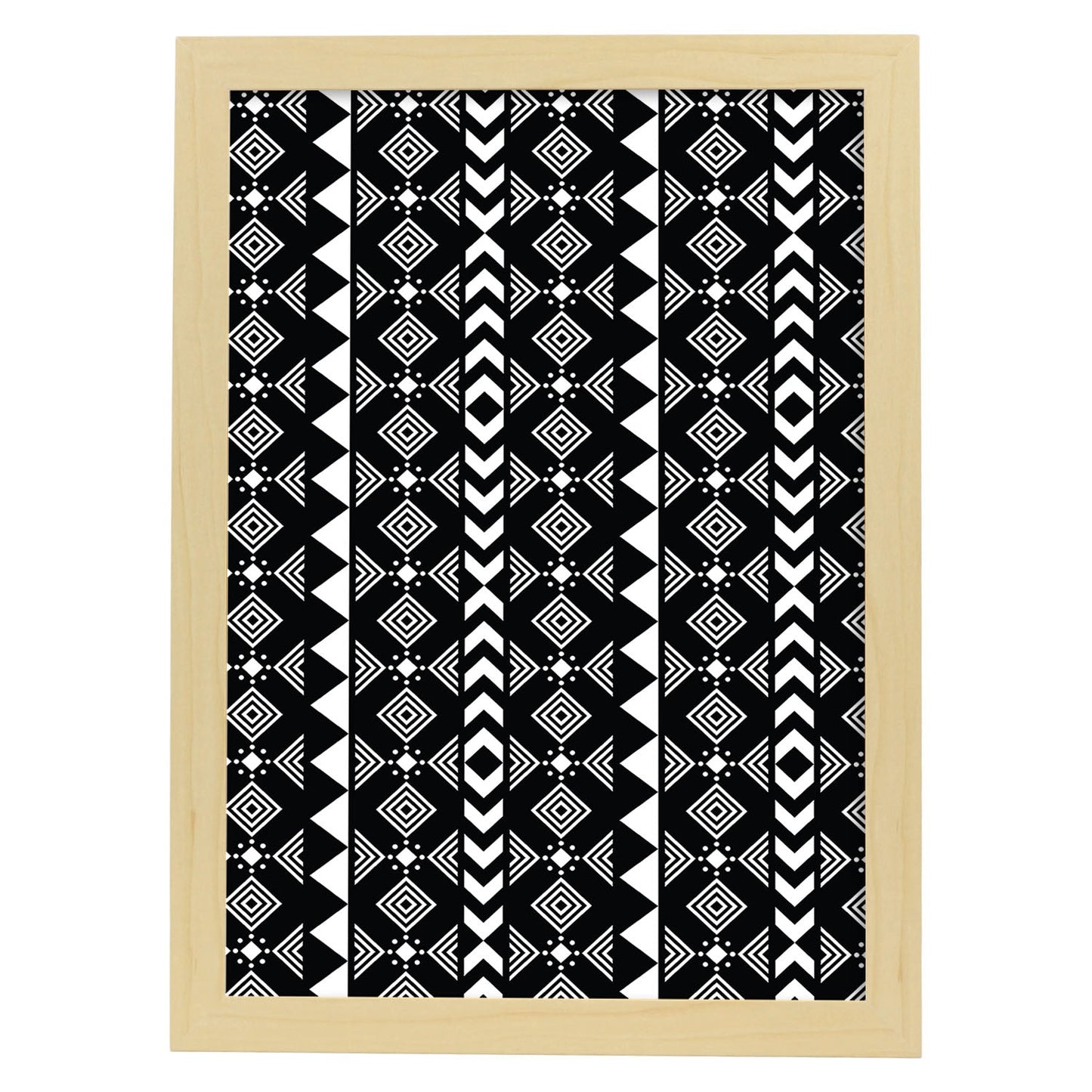 Poster con diseño estampado. Lámina Tribal, imágenes con patrones estampados.-Artwork-Nacnic-A4-Marco Madera clara-Nacnic Estudio SL
