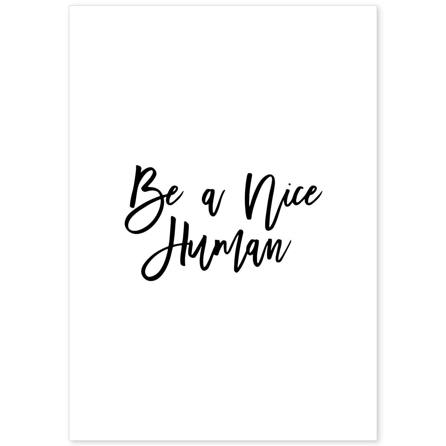 Poster con frase inspiracional. Lámina de decoración 'Buen humano' con frases motivadoras y llenas de energia.-Artwork-Nacnic-A4-Sin marco-Nacnic Estudio SL