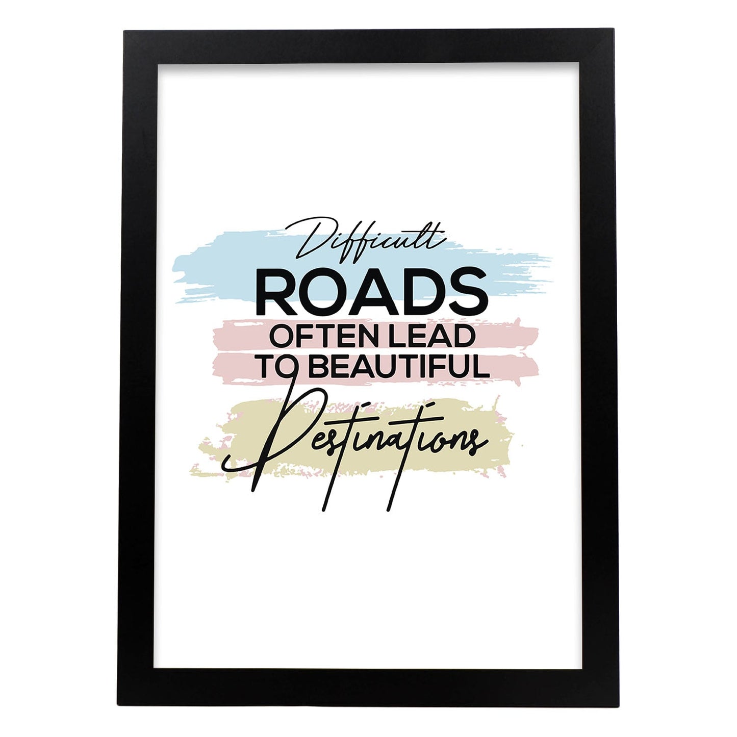 Poster con frase inspiracional. Lámina de decoración 'Caminos diferentes' con frases motivadoras y llenas de energia.-Artwork-Nacnic-A3-Marco Negro-Nacnic Estudio SL