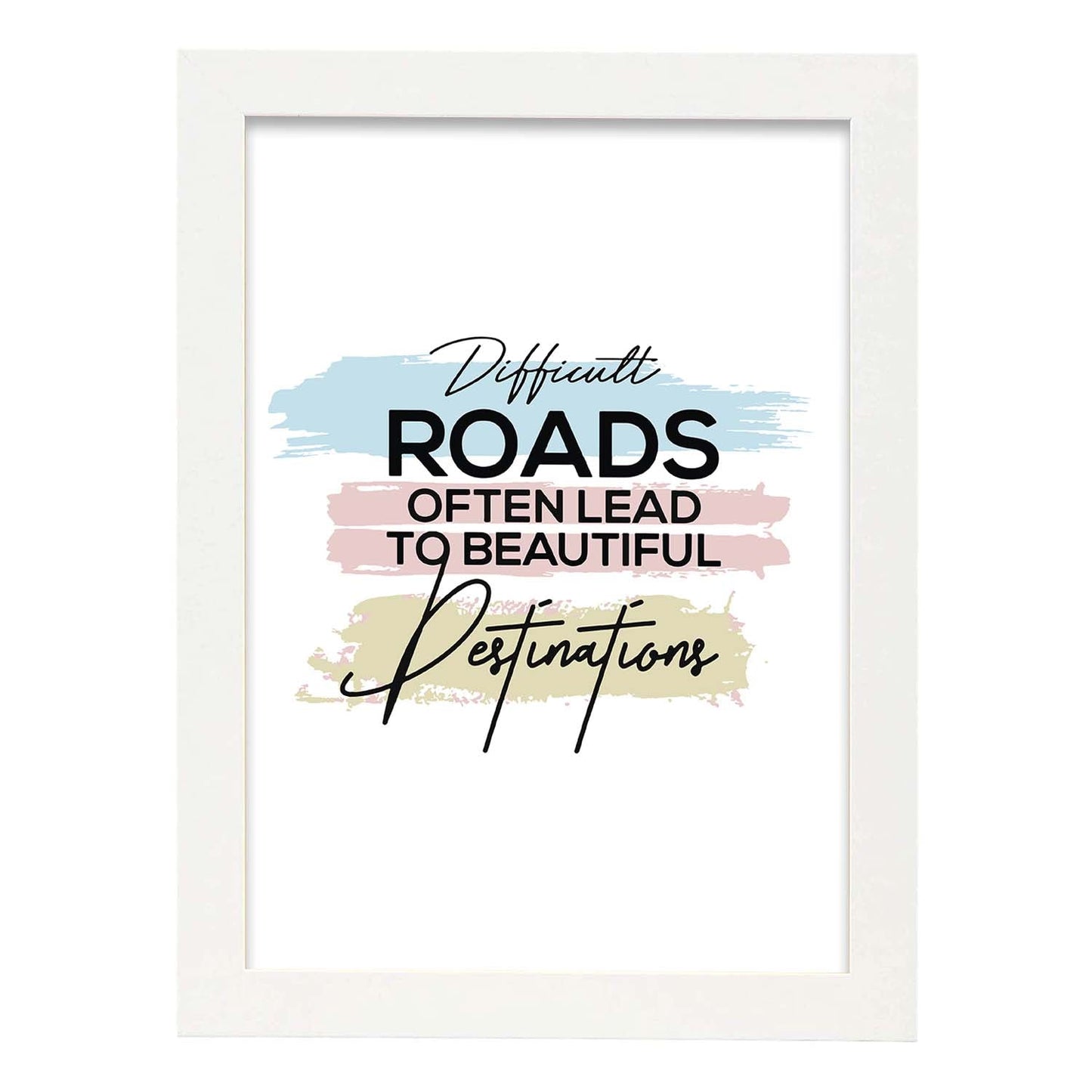 Poster con frase inspiracional. Lámina de decoración 'Caminos diferentes' con frases motivadoras y llenas de energia.-Artwork-Nacnic-A4-Marco Blanco-Nacnic Estudio SL