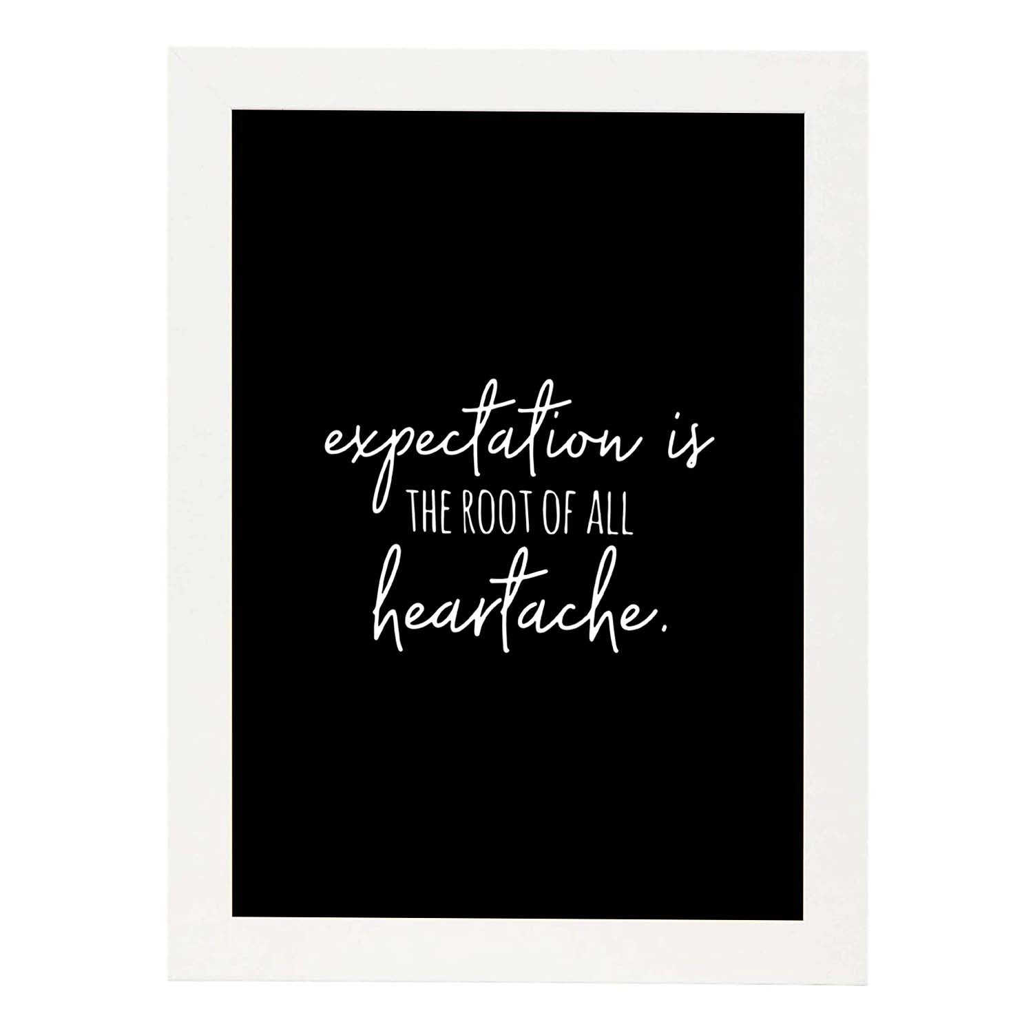Poster con frase inspiracional. Lámina de decoración 'Expectacion' con frases motivadoras y llenas de energia.-Artwork-Nacnic-A4-Marco Blanco-Nacnic Estudio SL