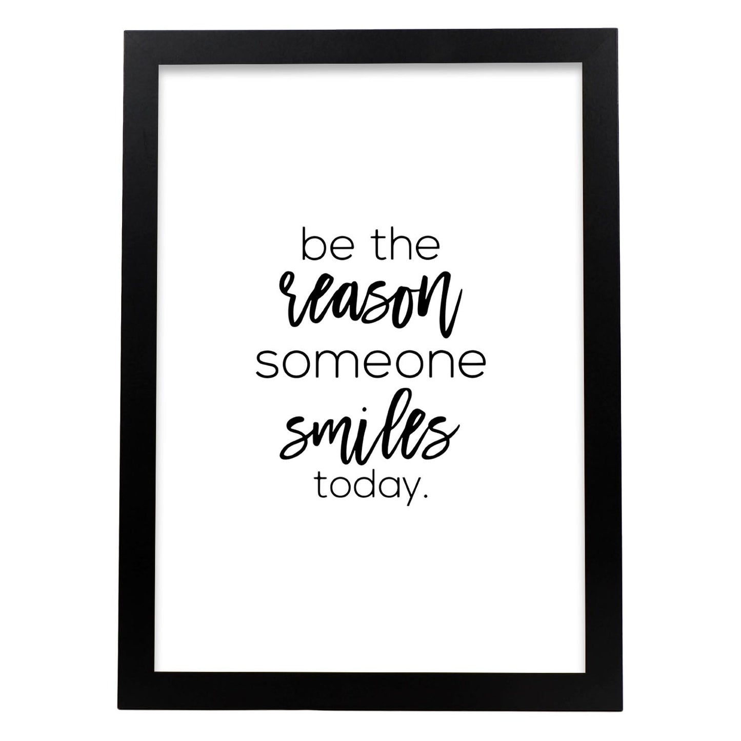 Poster con frase inspiracional. Lámina de decoración 'Haz sonreir' con frases motivadoras y llenas de energia.-Artwork-Nacnic-A3-Marco Negro-Nacnic Estudio SL
