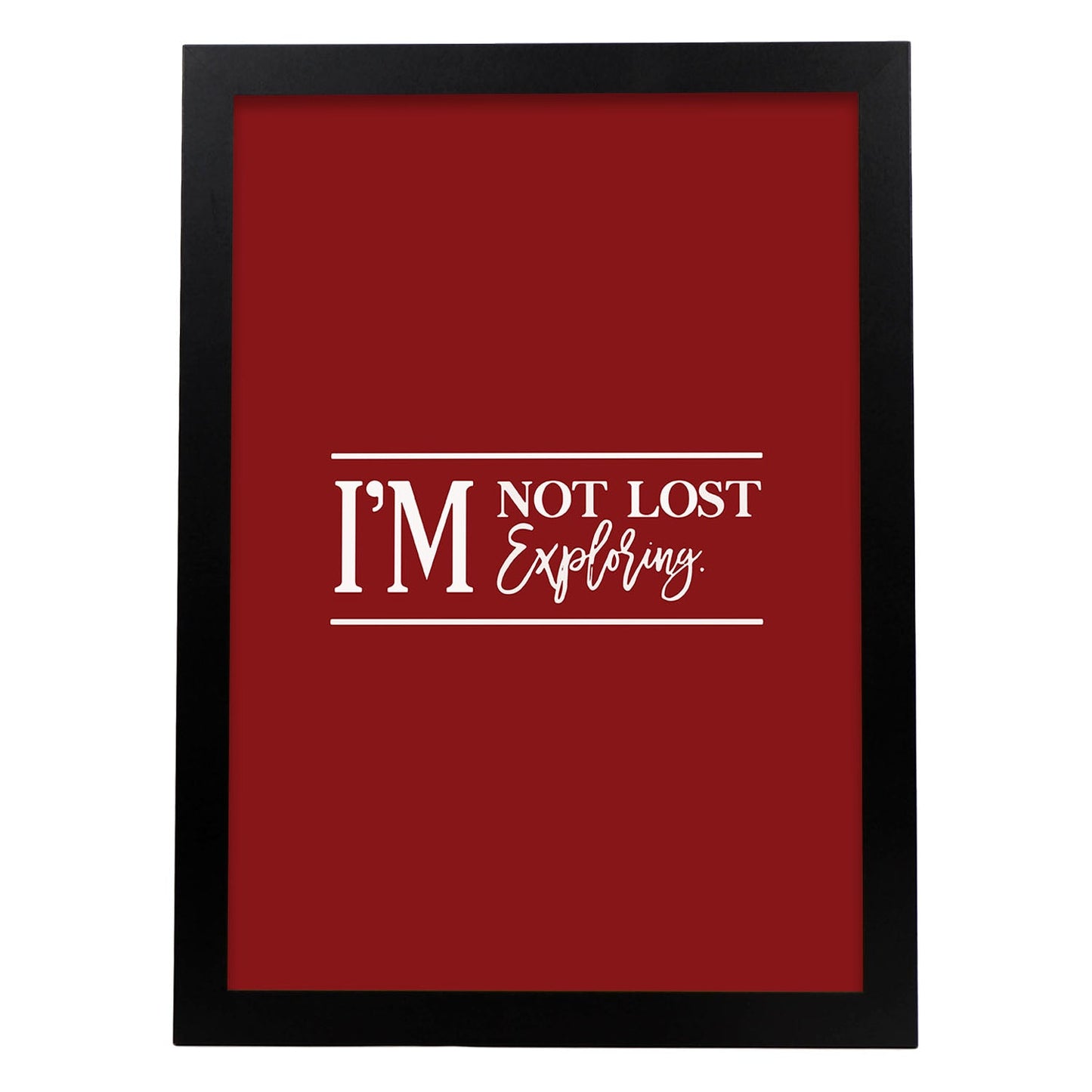 Poster con frase inspiracional. Lámina de decoración 'No estoy perdido' con frases motivadoras y llenas de energia.-Artwork-Nacnic-A3-Marco Negro-Nacnic Estudio SL