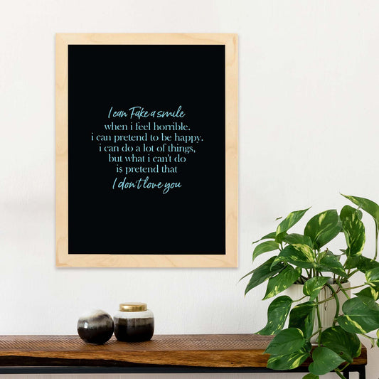 Poster con frase inspiracional. Lámina de decoración 'No te quiero' con frases motivadoras y llenas de energia.-Artwork-Nacnic-Nacnic Estudio SL