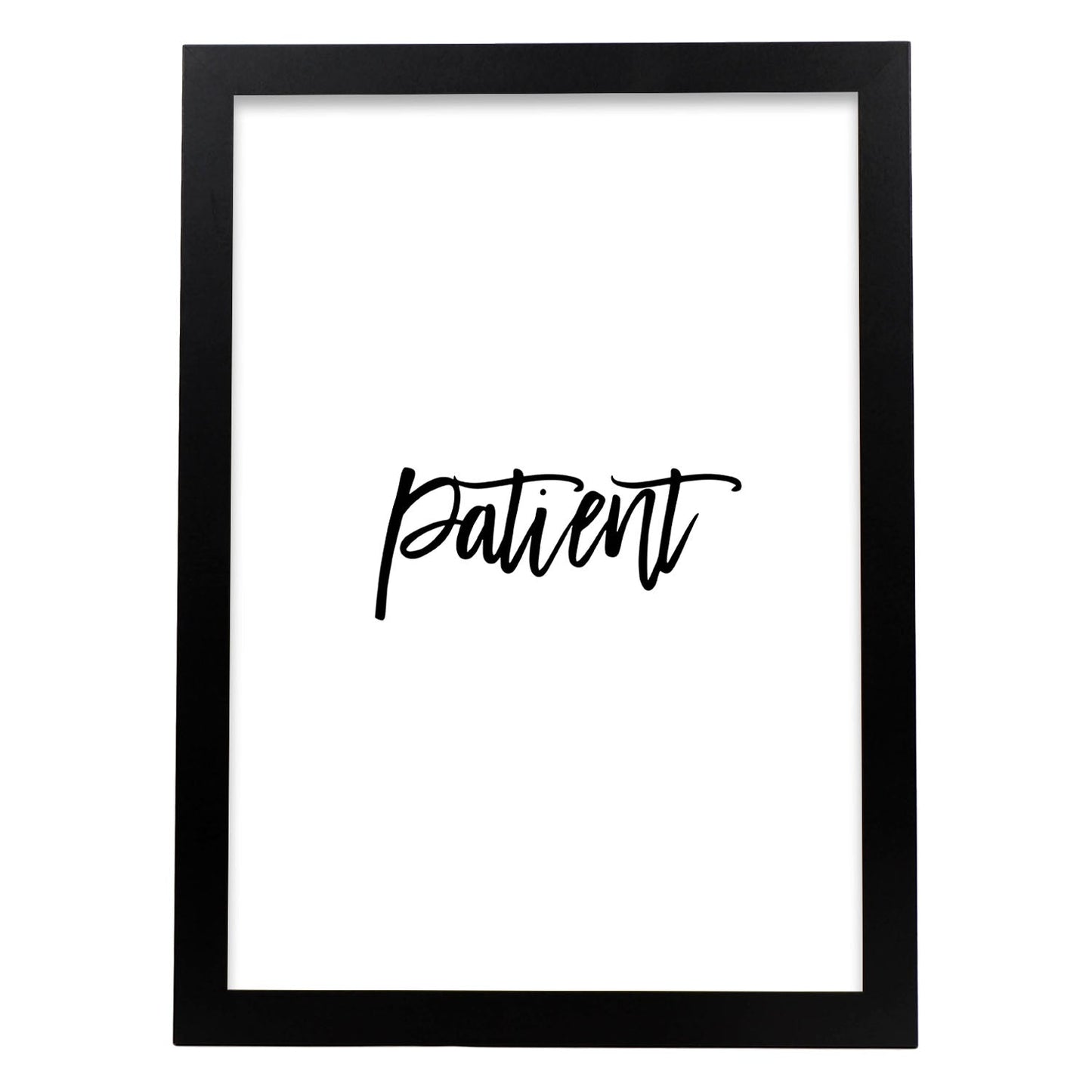 Poster con frase inspiracional. Lámina de decoración 'Paciencia (blanco y negro)' con frases motivadoras y llenas de energia.-Artwork-Nacnic-A3-Marco Negro-Nacnic Estudio SL