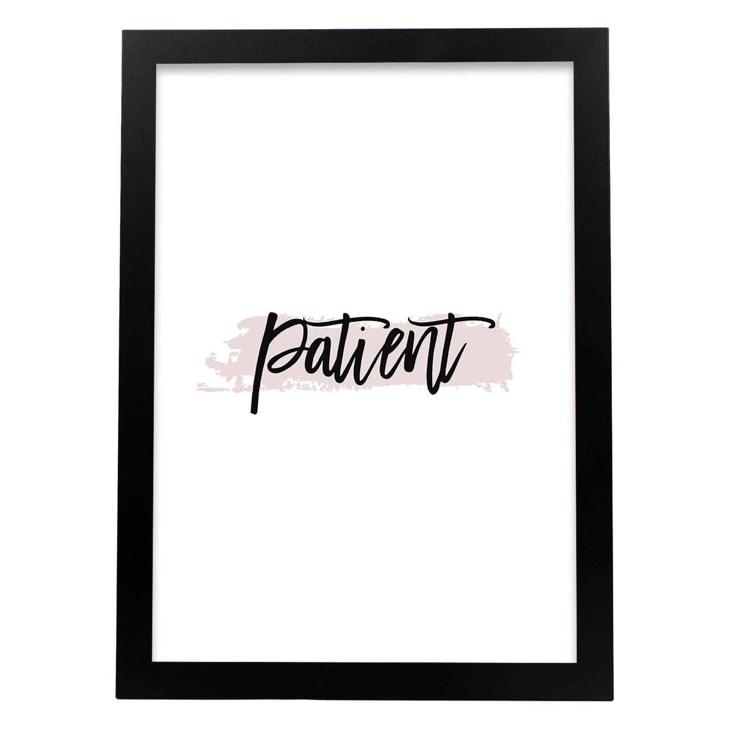 Poster con frase inspiracional. Lámina de decoración 'Paciencia' con frases motivadoras y llenas de energia.-Artwork-Nacnic-A4-Marco Negro-Nacnic Estudio SL