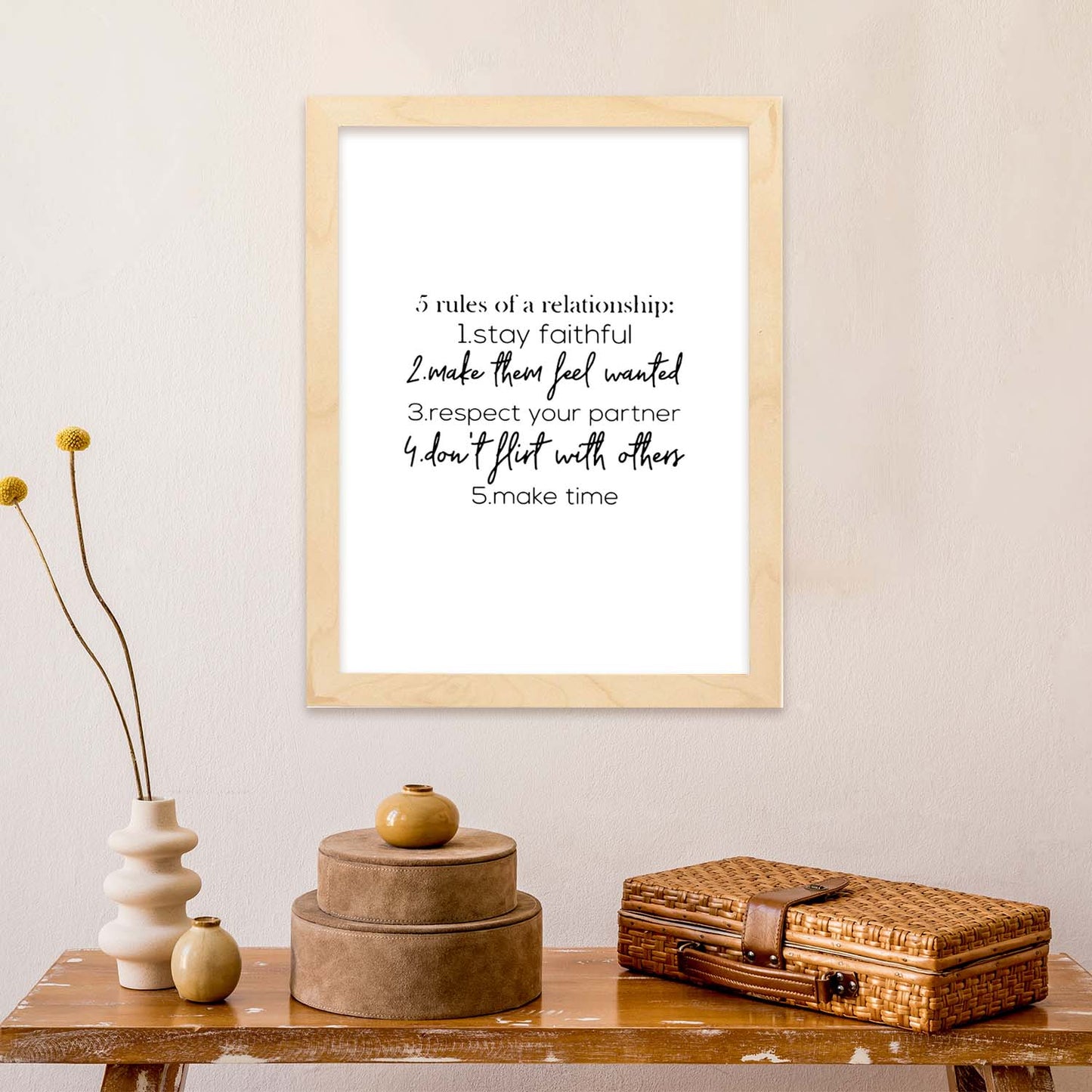 Poster con frase inspiracional. Lámina de decoración 'Reglas de la relación' con frases motivadoras y llenas de energia.-Artwork-Nacnic-Nacnic Estudio SL