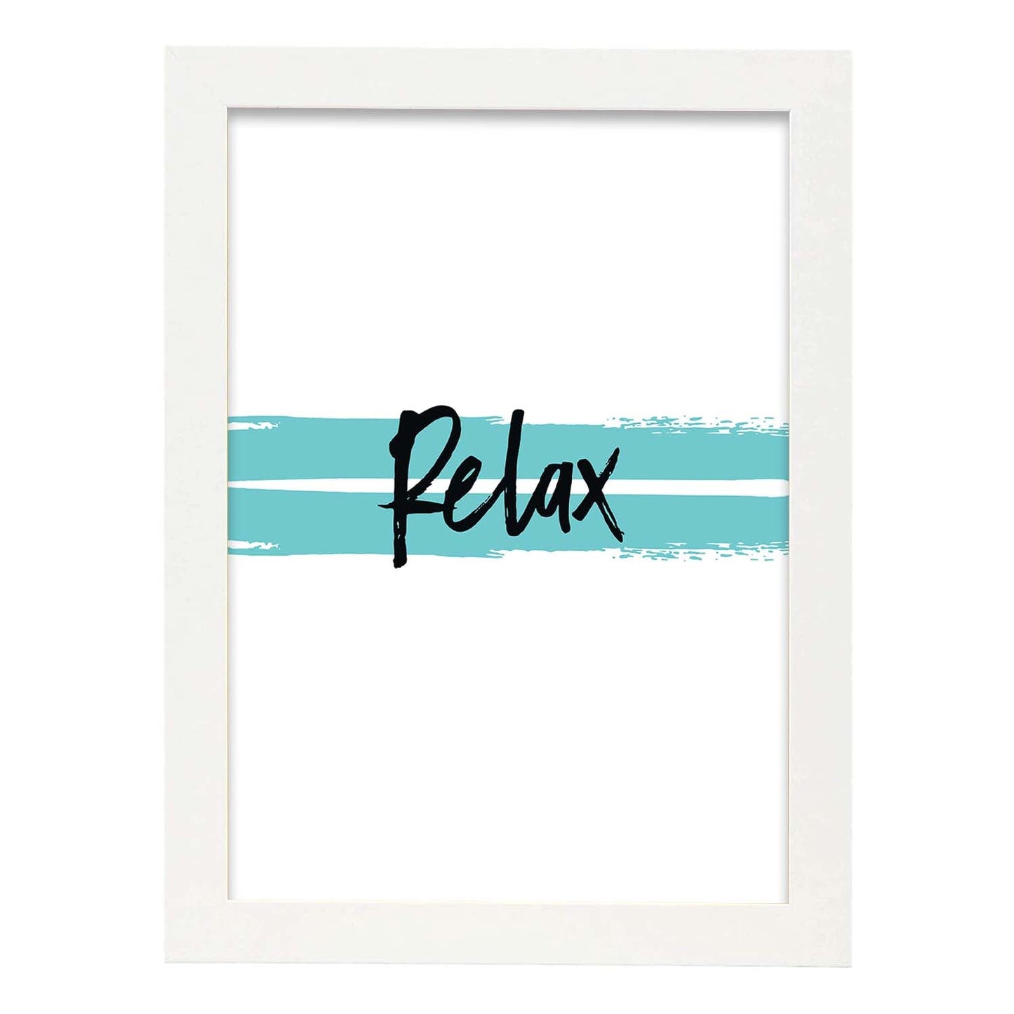 Poster con frase inspiracional. Lámina de decoración 'Relax' con frases motivadoras y llenas de energia.-Artwork-Nacnic-A4-Marco Blanco-Nacnic Estudio SL