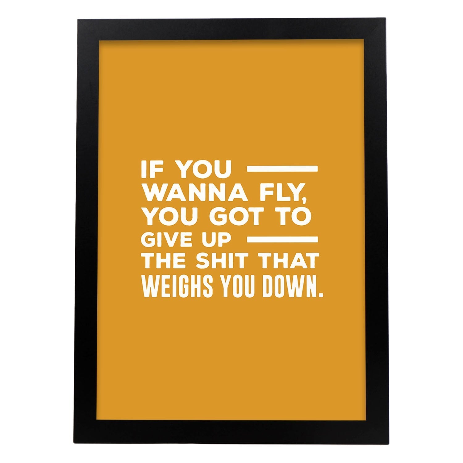 Poster con frase inspiracional. Lámina de decoración 'Si quieres volar' con frases motivadoras y llenas de energia.-Artwork-Nacnic-A3-Marco Negro-Nacnic Estudio SL