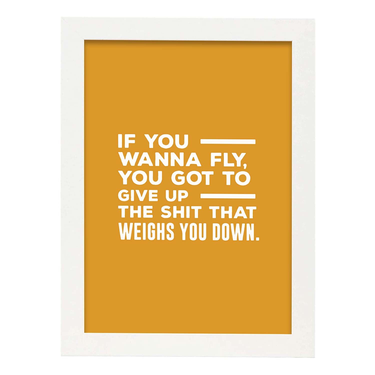 Poster con frase inspiracional. Lámina de decoración 'Si quieres volar' con frases motivadoras y llenas de energia.-Artwork-Nacnic-A4-Marco Blanco-Nacnic Estudio SL