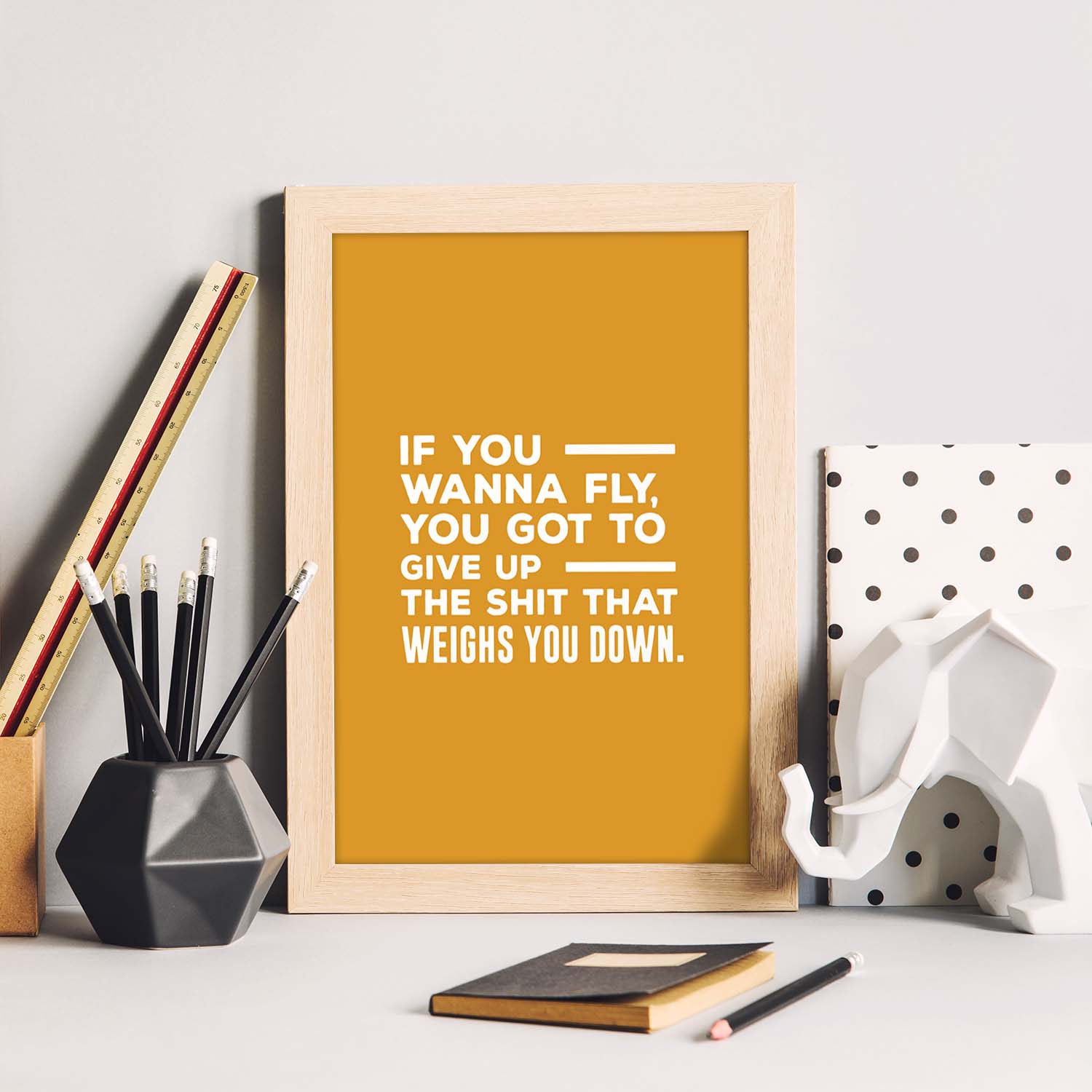 Poster con frase inspiracional. Lámina de decoración 'Si quieres volar' con frases motivadoras y llenas de energia.-Artwork-Nacnic-Nacnic Estudio SL