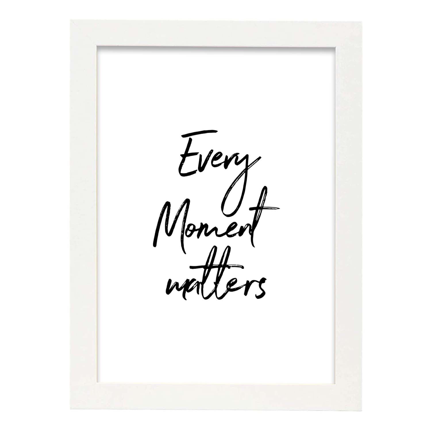 Poster con frase inspiracional. Lámina de decoración 'Todo momento importa' con frases motivadoras y llenas de energia.-Artwork-Nacnic-A3-Marco Blanco-Nacnic Estudio SL
