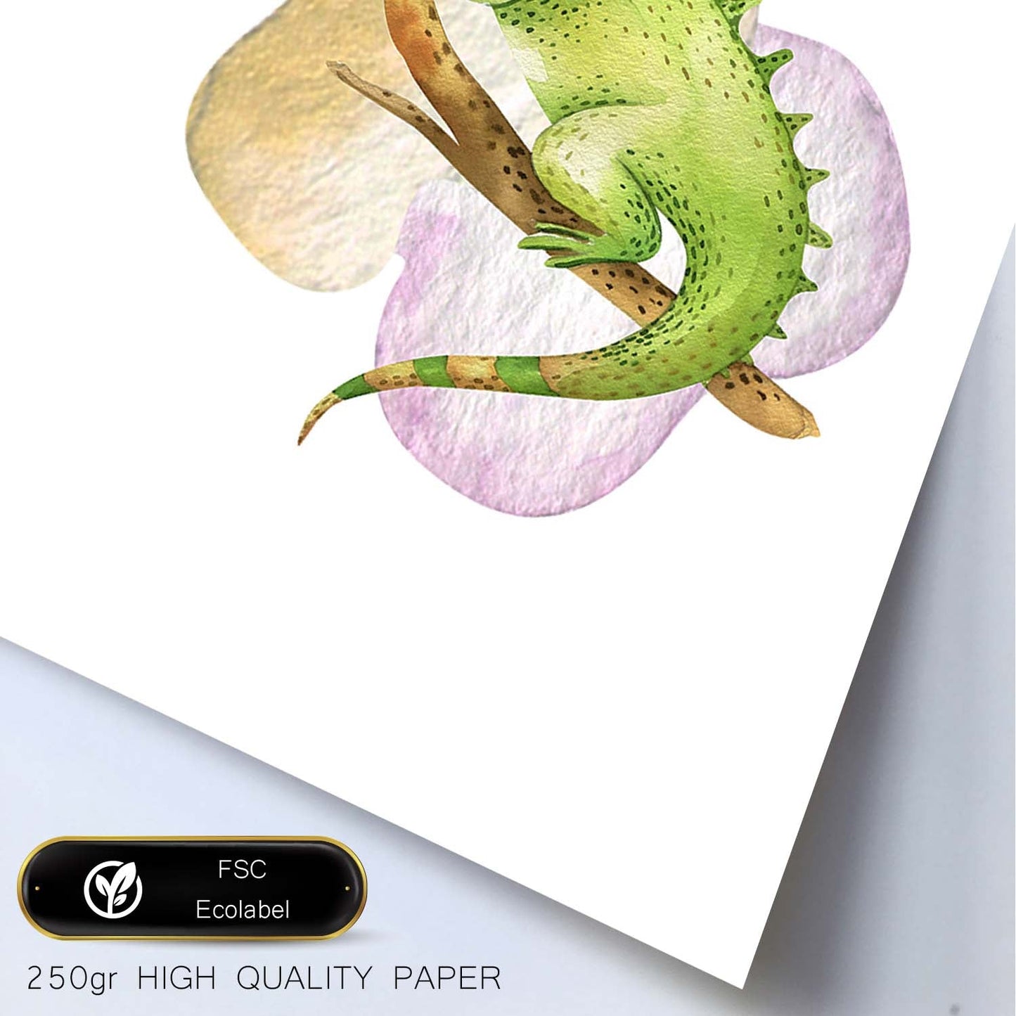 Poster con ilustración de Animal. camaleon Feliz.-Artwork-Nacnic-Nacnic Estudio SL
