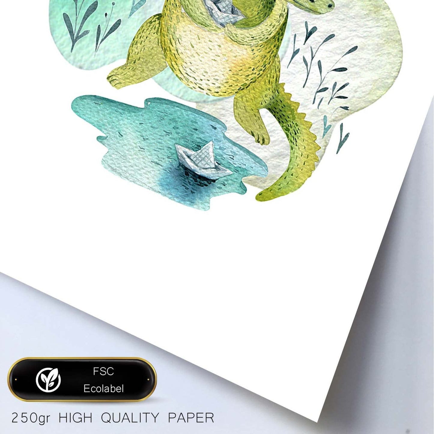 Poster con ilustración de Animal. cocodrilo Feliz.-Artwork-Nacnic-Nacnic Estudio SL