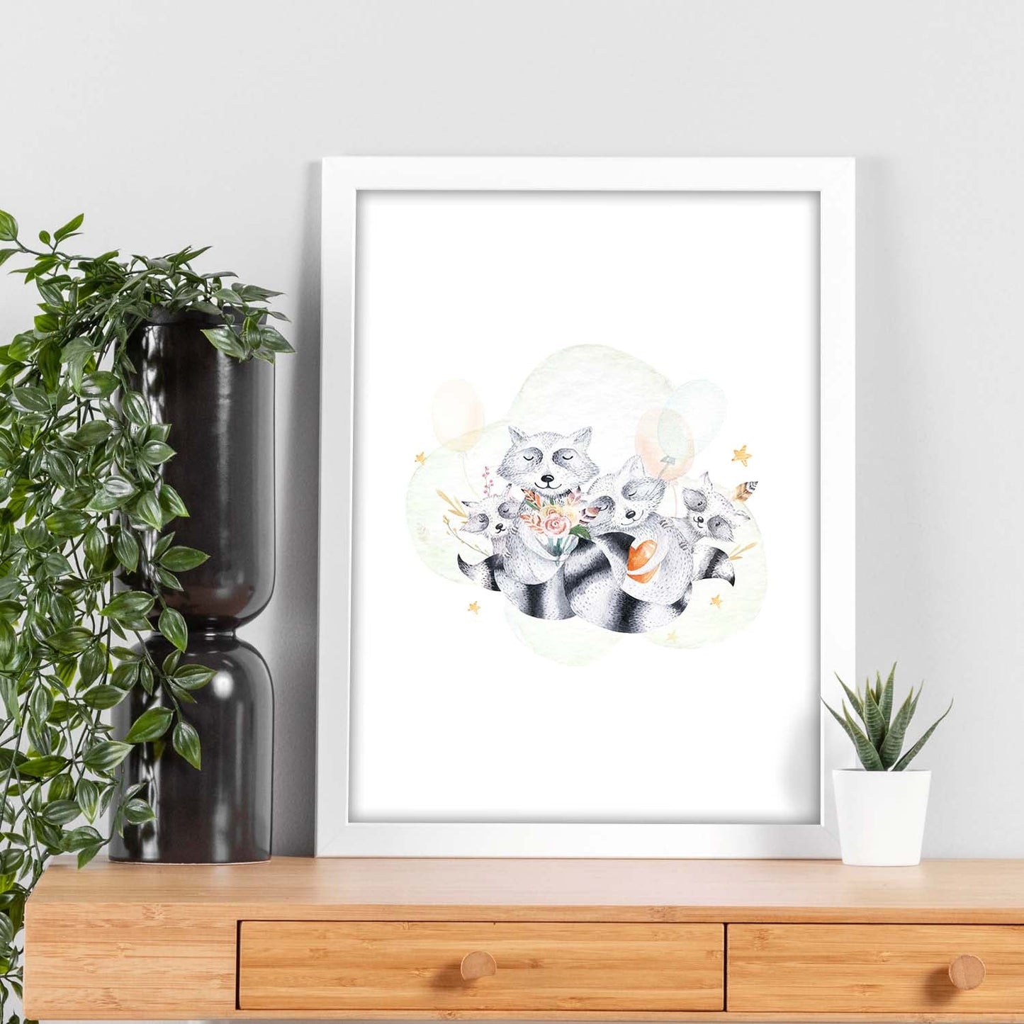 Poster con ilustración de Animal. Familia de mofetas.-Artwork-Nacnic-Nacnic Estudio SL