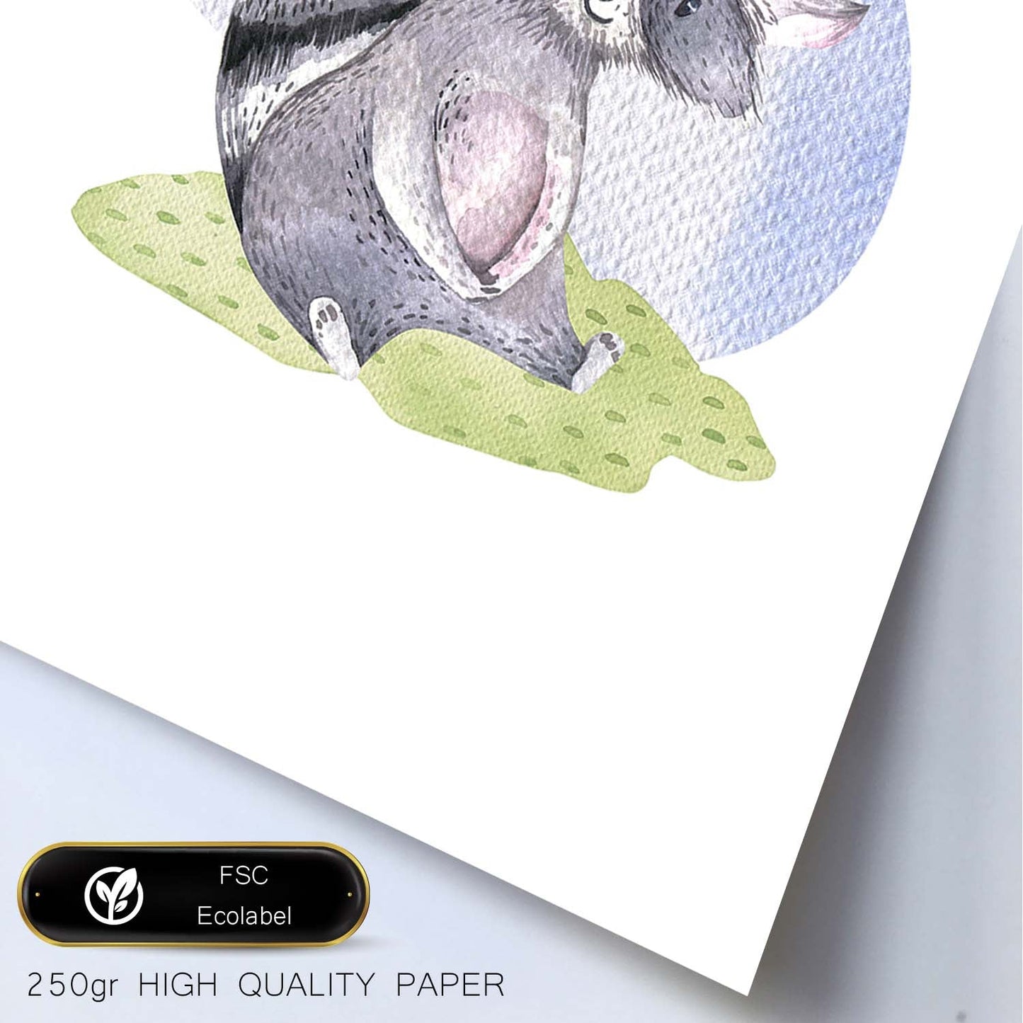Poster con ilustración de Animal. Mofeta Feliz.-Artwork-Nacnic-Nacnic Estudio SL