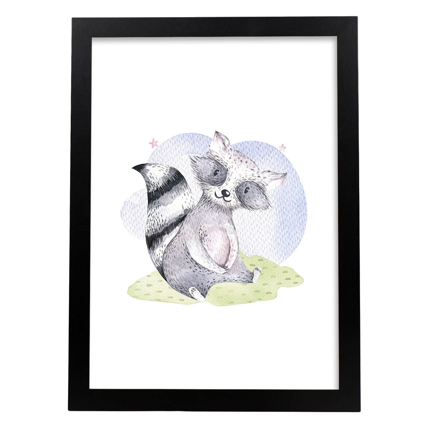 Poster con ilustración de Animal. Mofeta Feliz.-Artwork-Nacnic-A3-Marco Negro-Nacnic Estudio SL