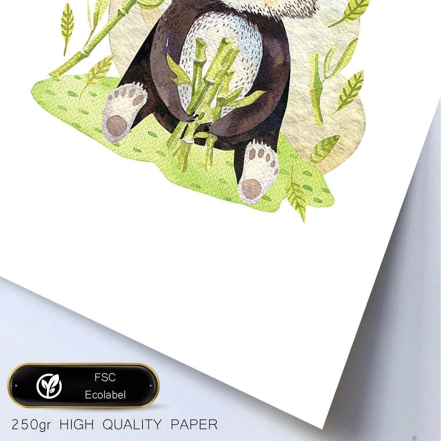 Poster con ilustración de Animal. Oso Panda Feliz.-Artwork-Nacnic-Nacnic Estudio SL