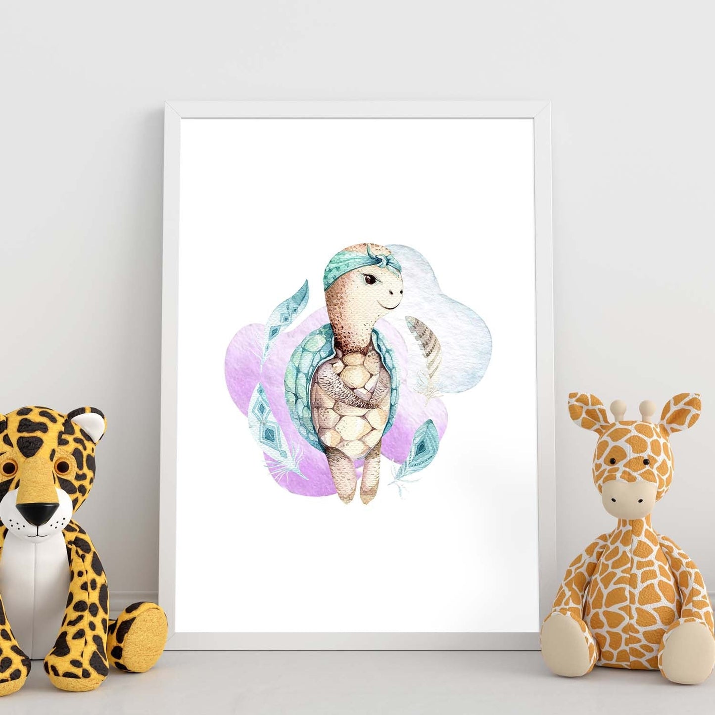 Poster con ilustración de Animal. Tortuga Feliz.-Artwork-Nacnic-Nacnic Estudio SL