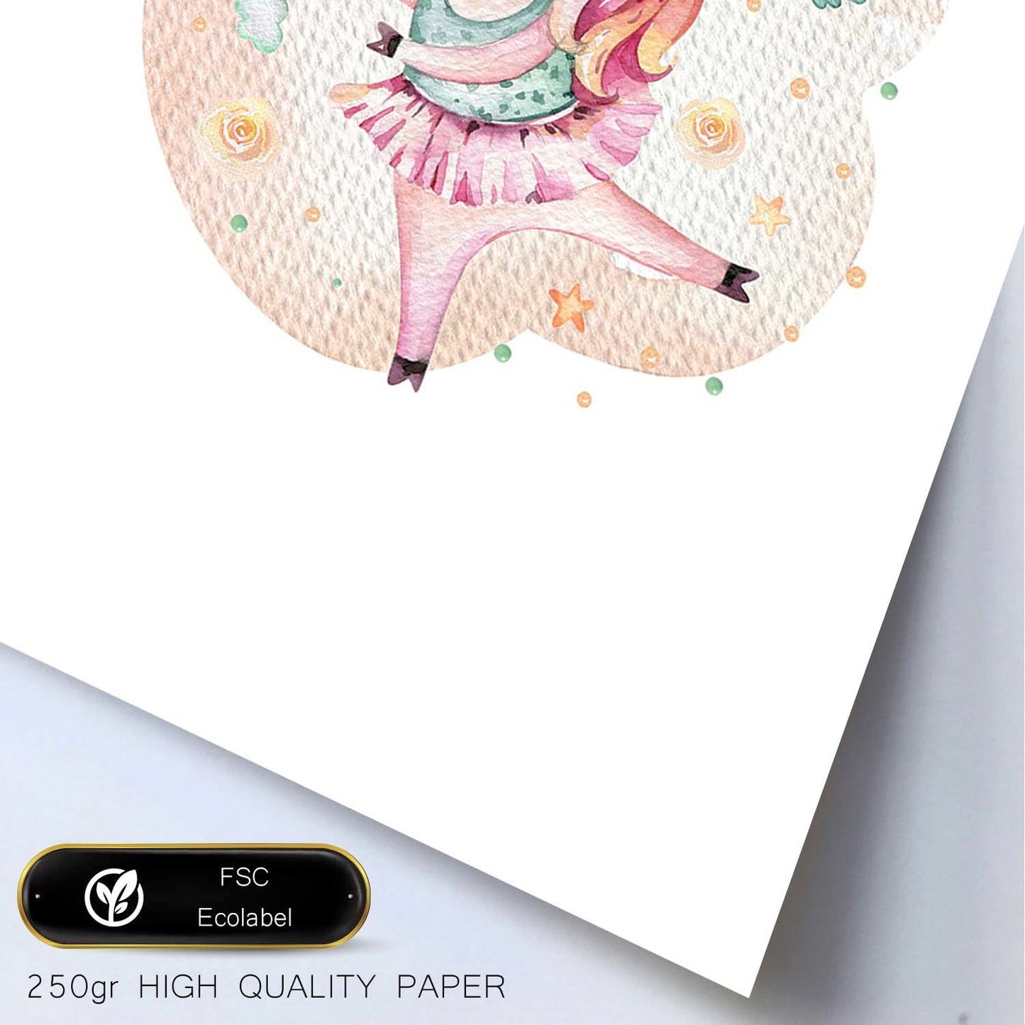 Poster con ilustración de Animal. Unicornio Bailando.-Artwork-Nacnic-Nacnic Estudio SL