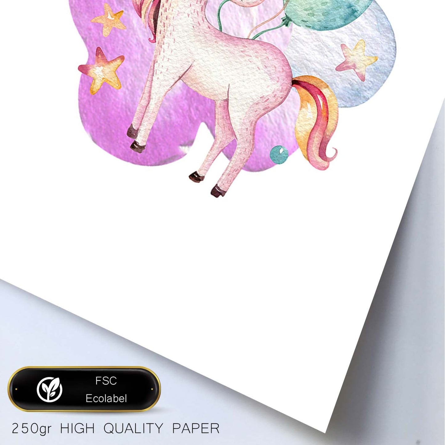 Poster con ilustración de Animal. Unicornio y Globos.-Artwork-Nacnic-Nacnic Estudio SL