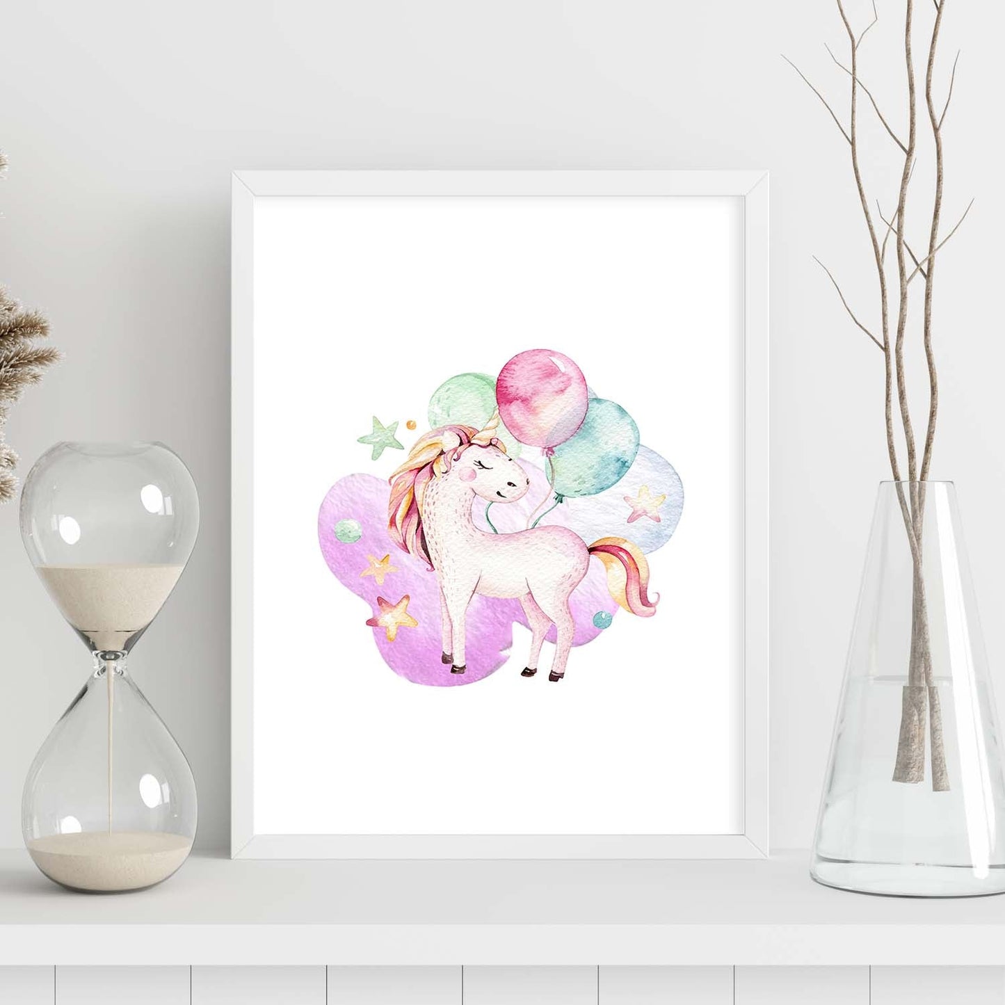 Poster con ilustración de Animal. Unicornio y Globos.-Artwork-Nacnic-Nacnic Estudio SL