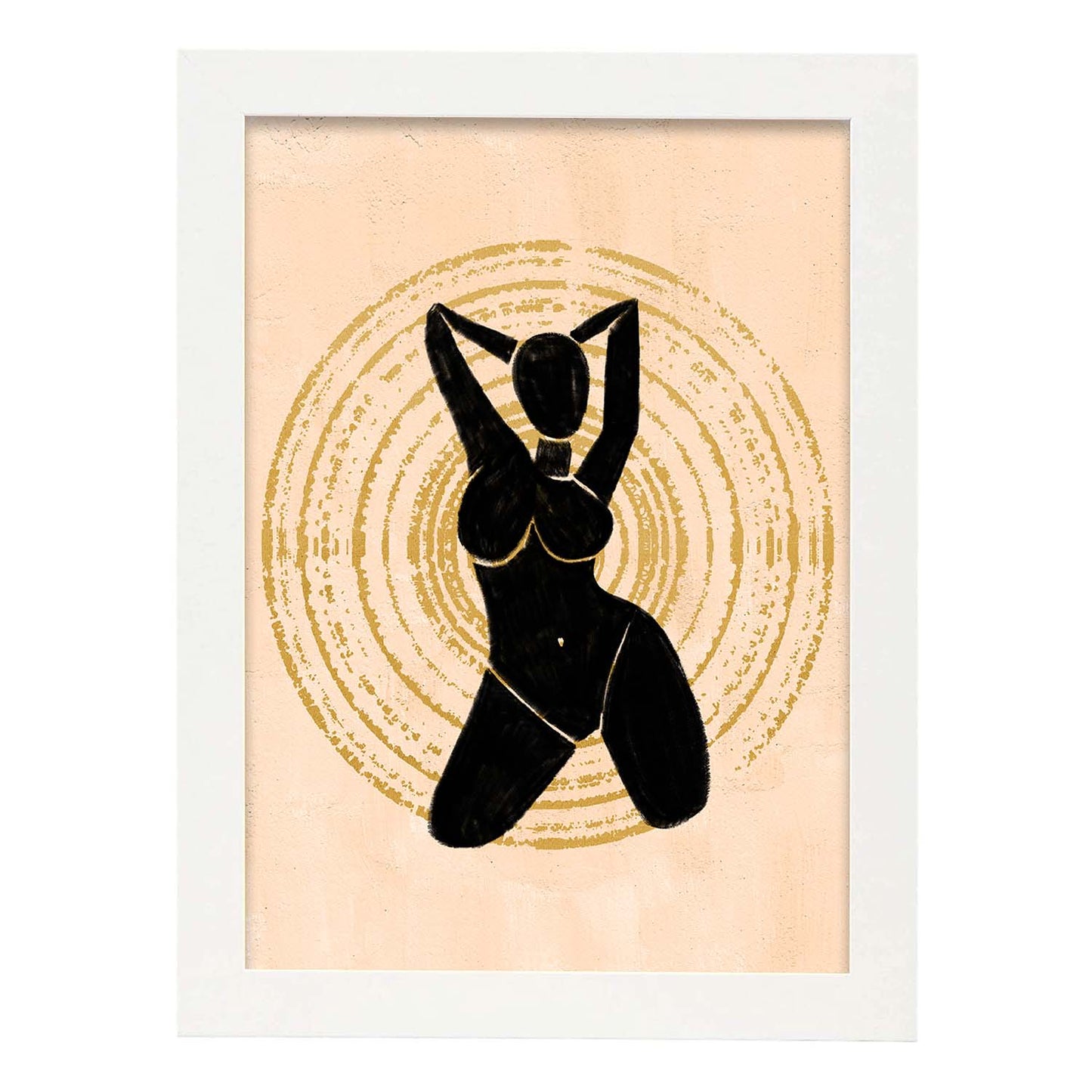 Poster con ilustracion de mujer. Dibujos con formas, caras, cuerpos y gestos de mujeres. 'Mujeres 11'.-Artwork-Nacnic-A3-Marco Blanco-Nacnic Estudio SL