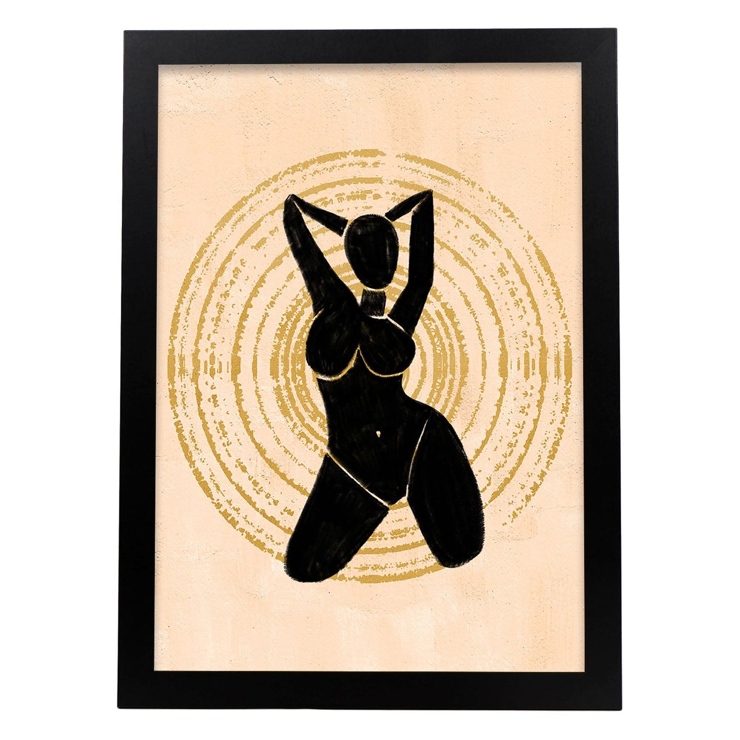 Poster con ilustracion de mujer. Dibujos con formas, caras, cuerpos y gestos de mujeres. 'Mujeres 11'.-Artwork-Nacnic-A3-Marco Negro-Nacnic Estudio SL