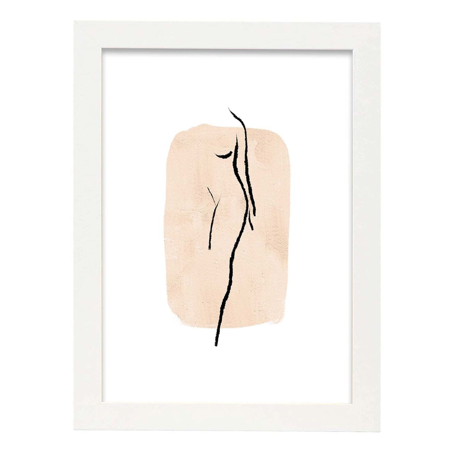 Poster con ilustracion de mujer. Dibujos con formas, caras, cuerpos y gestos de mujeres. 'Mujeres 13'.-Artwork-Nacnic-A3-Marco Blanco-Nacnic Estudio SL