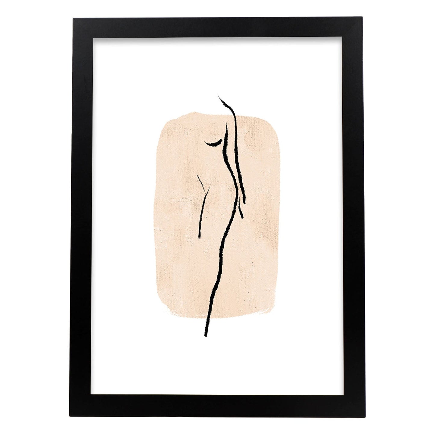 Poster con ilustracion de mujer. Dibujos con formas, caras, cuerpos y gestos de mujeres. 'Mujeres 13'.-Artwork-Nacnic-A3-Marco Negro-Nacnic Estudio SL