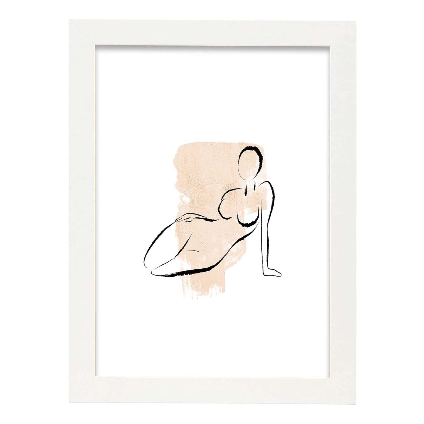 Poster con ilustracion de mujer. Dibujos con formas, caras, cuerpos y gestos de mujeres. 'Mujeres 14'.-Artwork-Nacnic-A3-Marco Blanco-Nacnic Estudio SL
