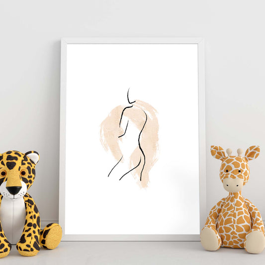 Poster con ilustracion de mujer. Dibujos con formas, caras, cuerpos y gestos de mujeres. 'Mujeres 15'.-Artwork-Nacnic-Nacnic Estudio SL