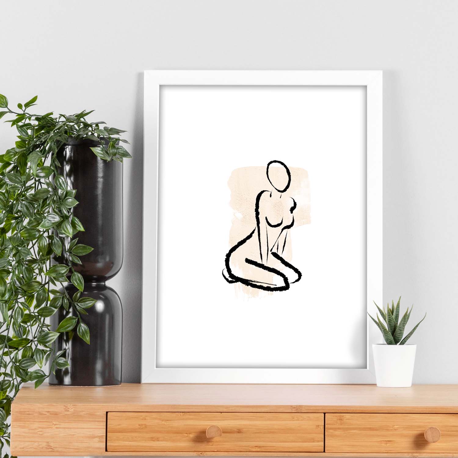 Poster con ilustracion de mujer. Dibujos con formas, caras, cuerpos y gestos de mujeres. 'Mujeres 16'.-Artwork-Nacnic-Nacnic Estudio SL