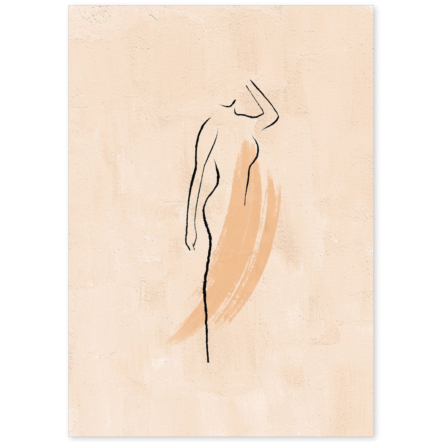 Poster con ilustracion de mujer. Dibujos con formas, caras, cuerpos y gestos de mujeres. 'Mujeres 17'.-Artwork-Nacnic-A4-Sin marco-Nacnic Estudio SL