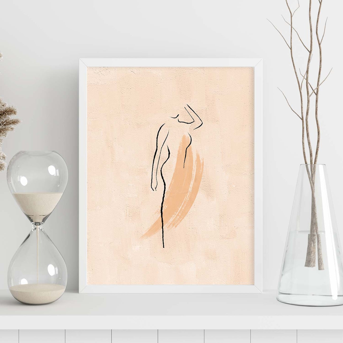 Poster con ilustracion de mujer. Dibujos con formas, caras, cuerpos y gestos de mujeres. 'Mujeres 17'.-Artwork-Nacnic-Nacnic Estudio SL