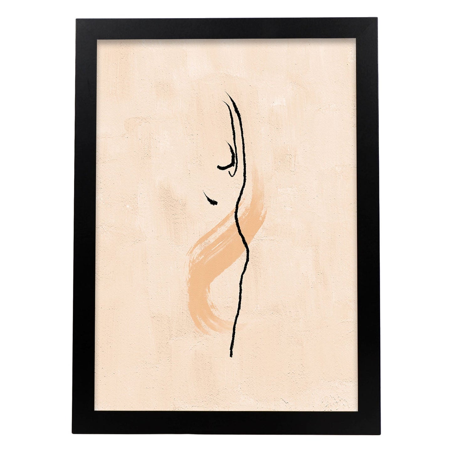 Poster con ilustracion de mujer. Dibujos con formas, caras, cuerpos y gestos de mujeres. 'Mujeres 18'.-Artwork-Nacnic-A3-Marco Negro-Nacnic Estudio SL