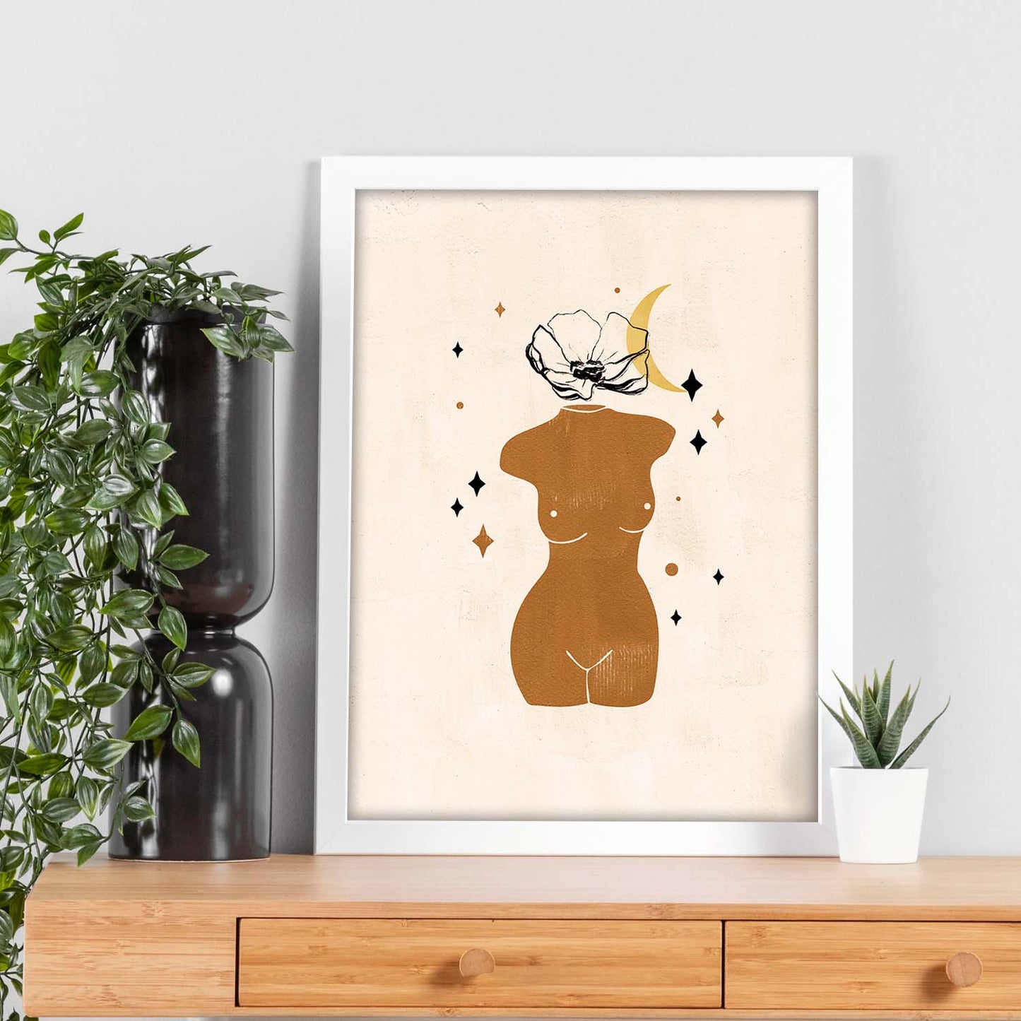 Poster con ilustracion de mujer. Dibujos con formas, caras, cuerpos y gestos de mujeres. 'Mujeres 19'.-Artwork-Nacnic-Nacnic Estudio SL