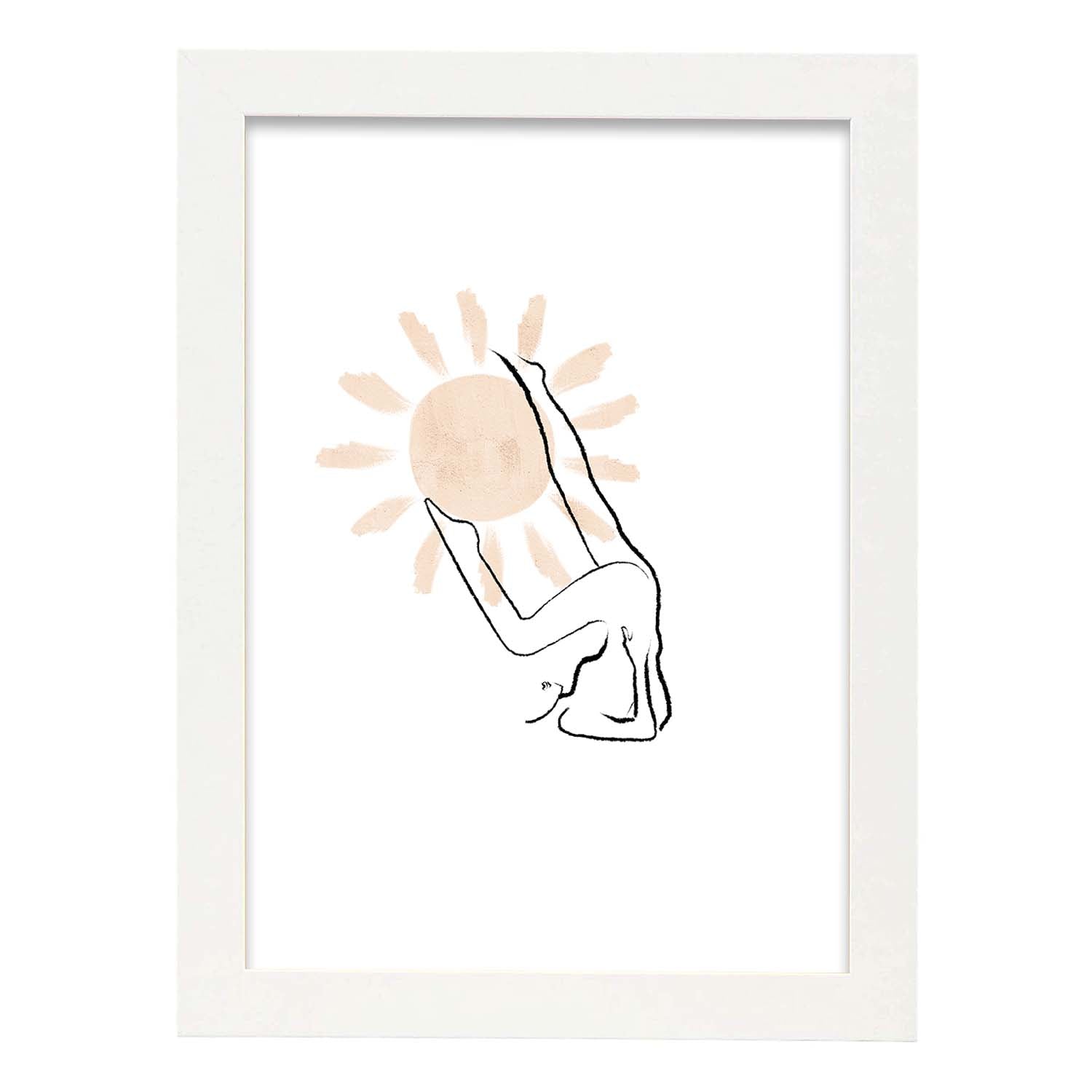 Poster con ilustracion de mujer. Dibujos con formas, caras, cuerpos y gestos de mujeres. 'Mujeres 20'.-Artwork-Nacnic-A3-Marco Blanco-Nacnic Estudio SL