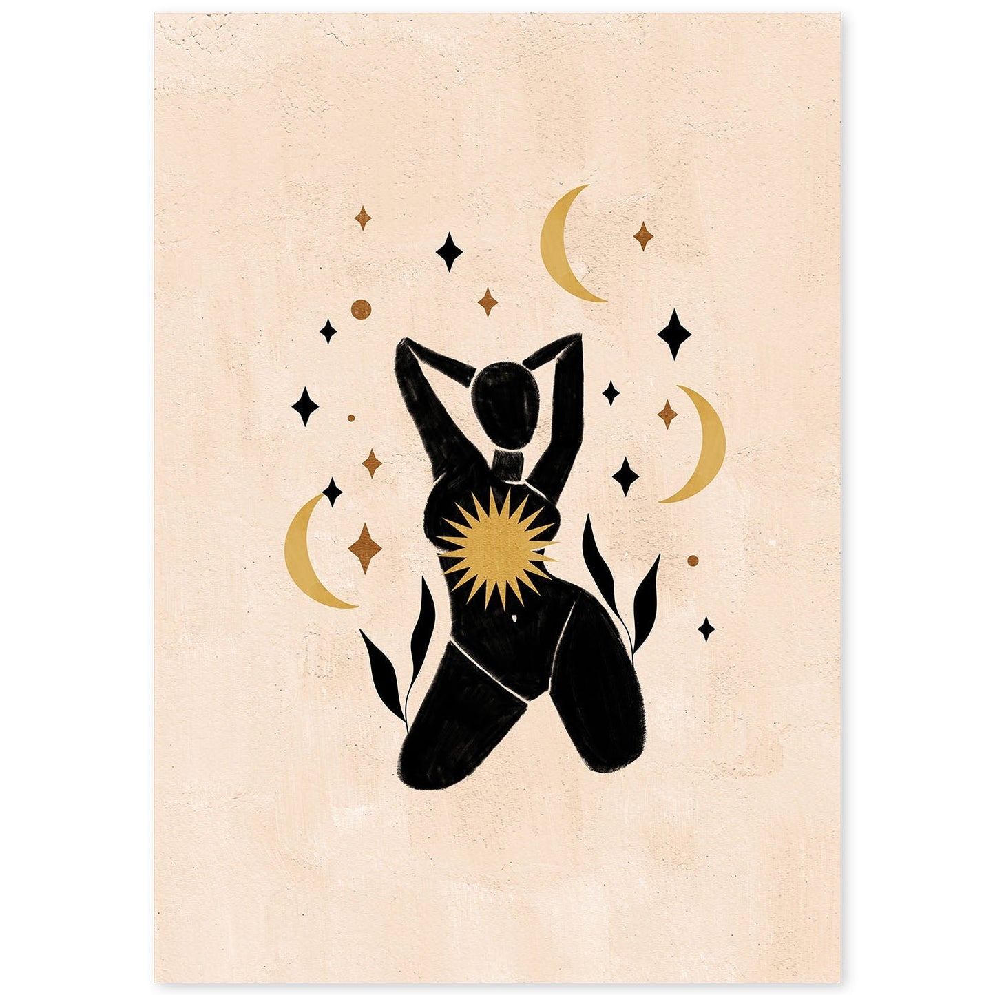 Poster con ilustracion de mujer. Dibujos con formas, caras, cuerpos y gestos de mujeres. 'Mujeres 22'.-Artwork-Nacnic-A4-Sin marco-Nacnic Estudio SL