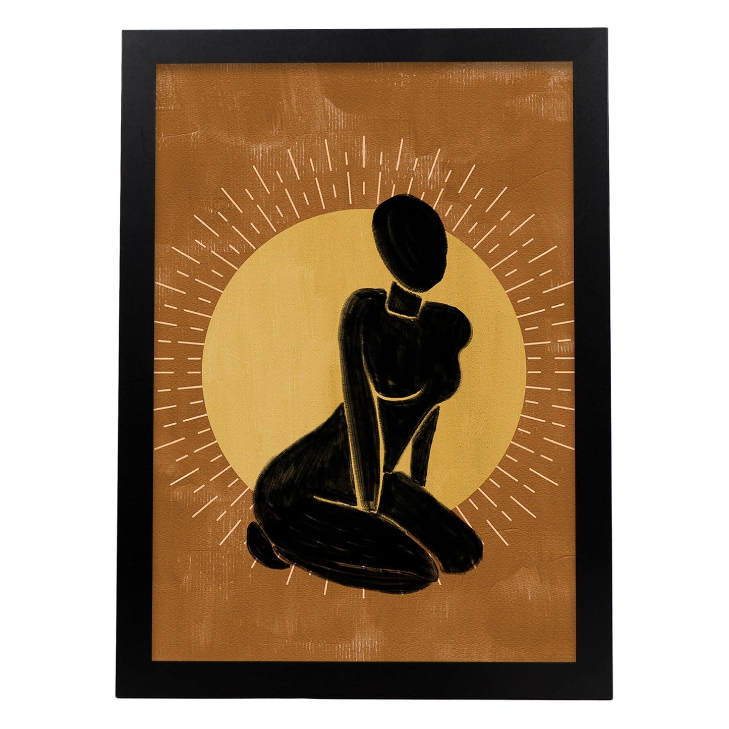 Poster con ilustracion de mujer. Dibujos con formas, caras, cuerpos y gestos de mujeres. 'Mujeres 3'.-Artwork-Nacnic-A3-Marco Negro-Nacnic Estudio SL
